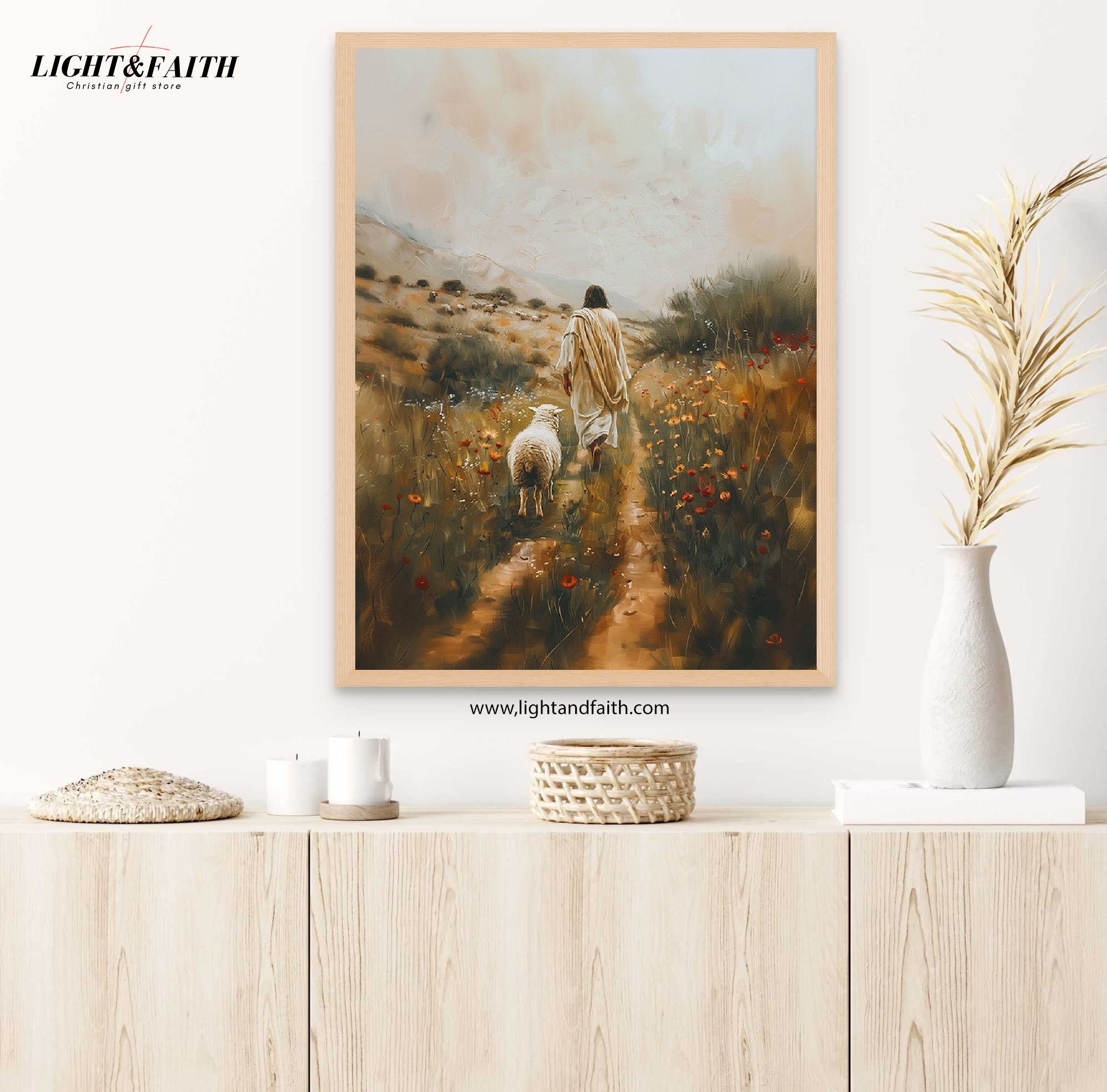 Jesus Leaves The 99 Poster, Jesus poster, Bible wall Poster